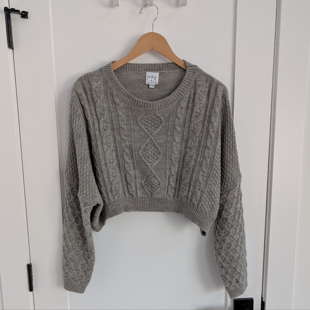 Polly Cable Knit Cropped Sweater - S/M